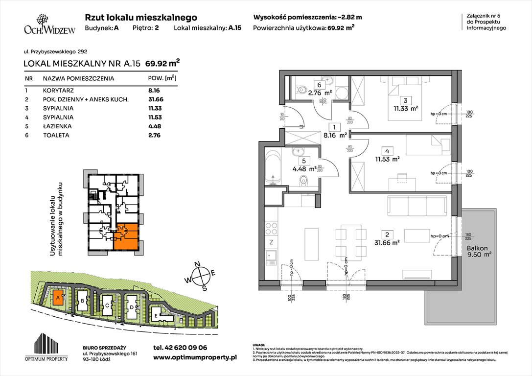 Nowe mieszkanie trzypokojowe OchWidzew Łódź, Widzew, Przybyszewskiego 292-300  70m2 Foto 1
