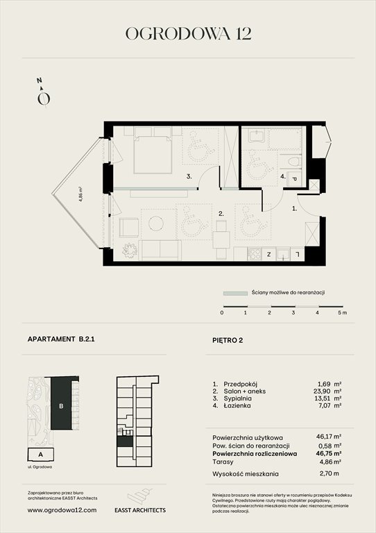 Nowe mieszkanie Apartamentowiec Ogrodowa 12 Poznań, Ogrodowa 12  47m2 Foto 1