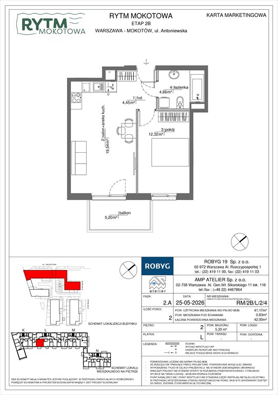 Nowe mieszkanie dwupokojowe Rytm Mokotowa Warszawa, Mokotów, Antoniewska 3B  41m2 Foto 1