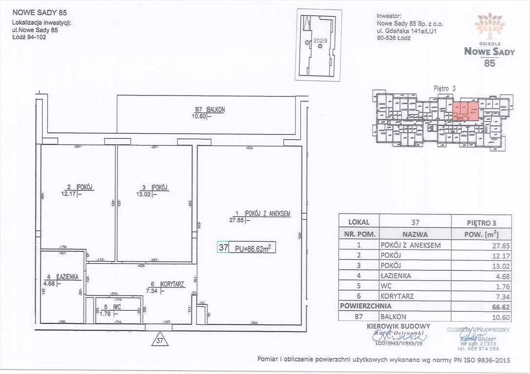 Nowe mieszkanie trzypokojowe Nowe Sady 85 Łódź, Polesie, Nowe Sady 85  67m2 Foto 1