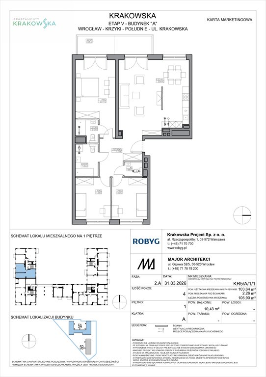 Nowe mieszkanie czteropokojowe  Apartamenty Krakowska Wrocław, Krzyki, Krakowska 112  104m2 Foto 1