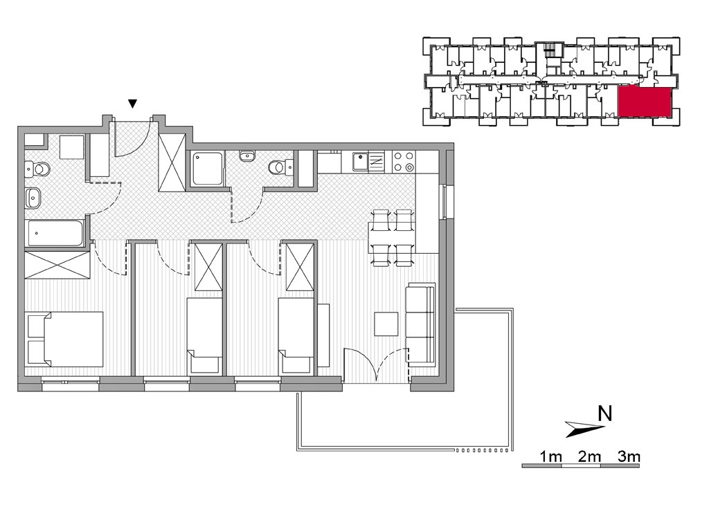 Nowe mieszkanie czteropokojowe  ul. Powstańców/os. Piastów bud F Kraków, Mistrzejowice, Os. Piastów 77  59m2 Foto 1