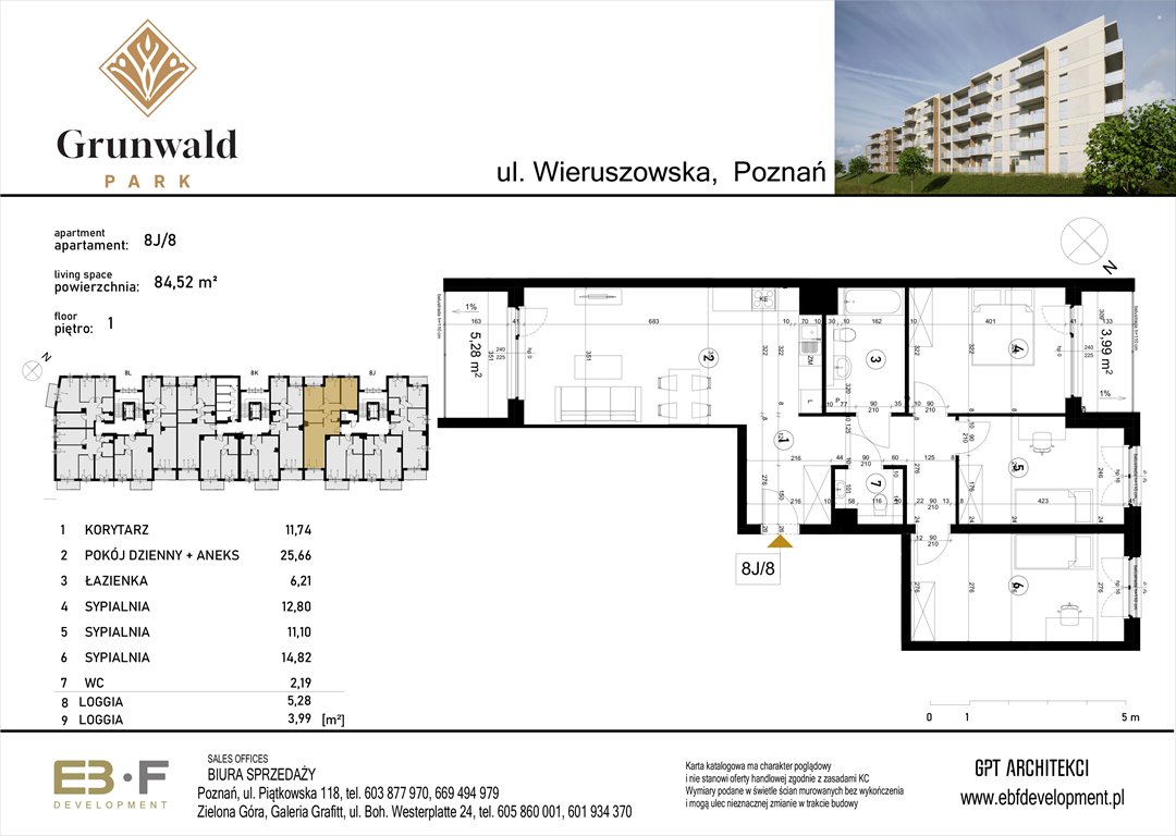 Nowe mieszkanie czteropokojowe  Grunwald Park - ul. Wieruszowska 8 Poznań, Grunwald, Wieruszowska 8  85m2 Foto 1