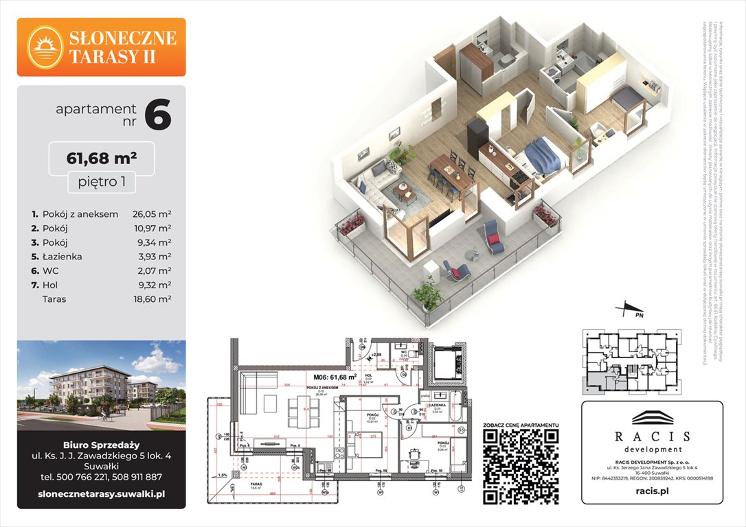 Nowe mieszkanie Słoneczne Tarasy II Suwałki, ul. Sportowa  62m2 Foto 1