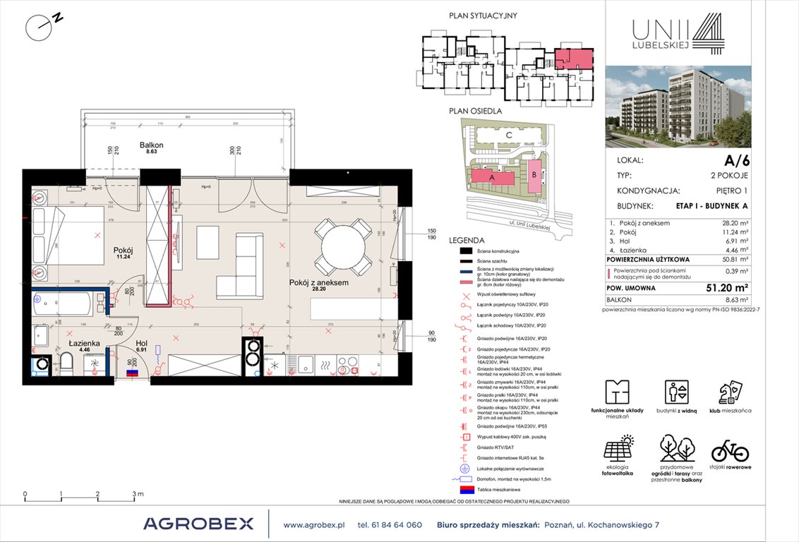 Nowe mieszkanie dwupokojowe Unii Lubelskiej 4 Poznań, Unii Lubelskiej 4  51m2 Foto 1