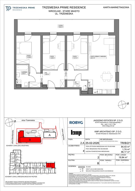 Nowe mieszkanie czteropokojowe  Trzemeska Prime Residence Wrocław, Stare Miasto, Trzemeska  84m2 Foto 1