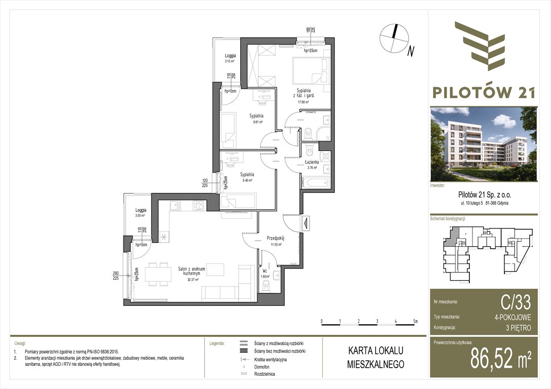 Nowe mieszkanie czteropokojowe  Pilotow 21 Gdańsk, Zaspa, Pilotów 21  87m2 Foto 1