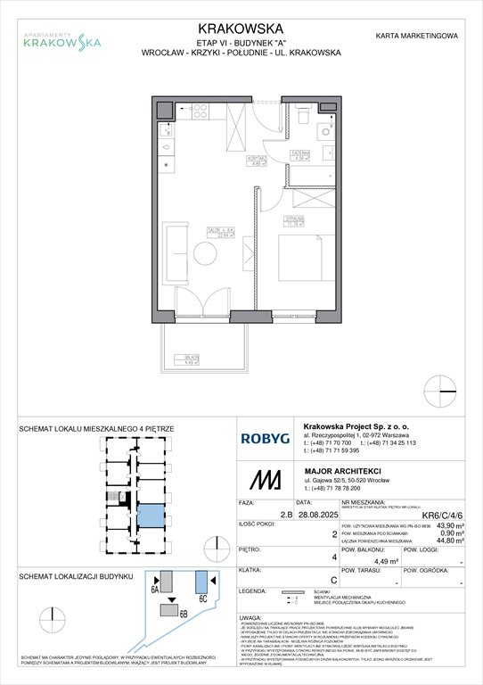 Nowe mieszkanie dwupokojowe Apartamenty Krakowska Wrocław, Krzyki, Krakowska 112  44m2 Foto 1