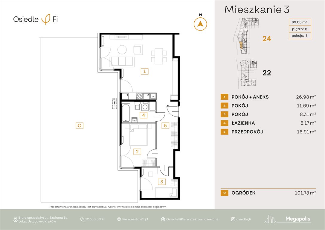 Nowe mieszkanie trzypokojowe Osiedle FI Kraków, Rzemieślnicza 22-24  69m2 Foto 1