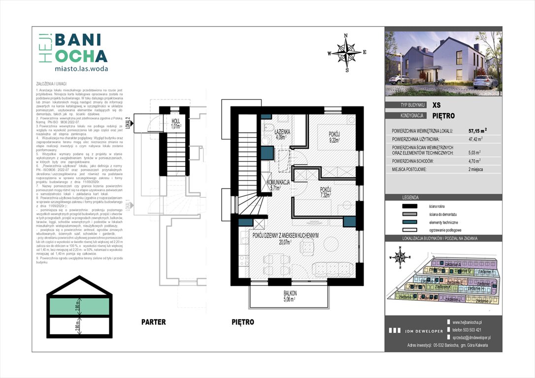 Nowe mieszkanie trzypokojowe HEJ ! BANIOCHA Baniocha  57m2 Foto 1