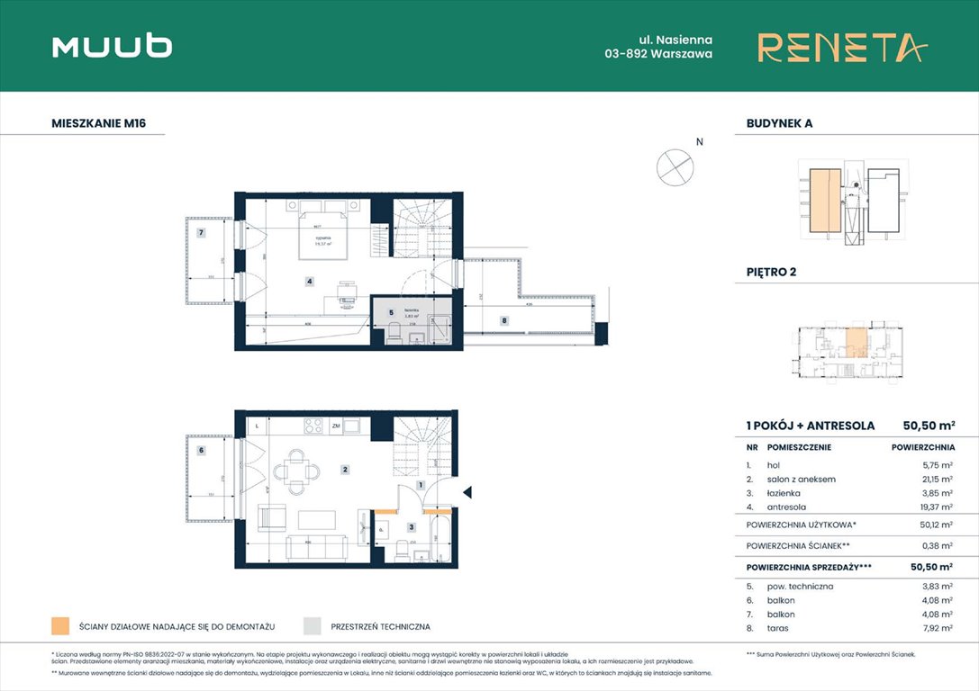 Nowe mieszkanie dwupokojowe RENETA Warszawa, Włochy, Nasienna 11  51m2 Foto 1