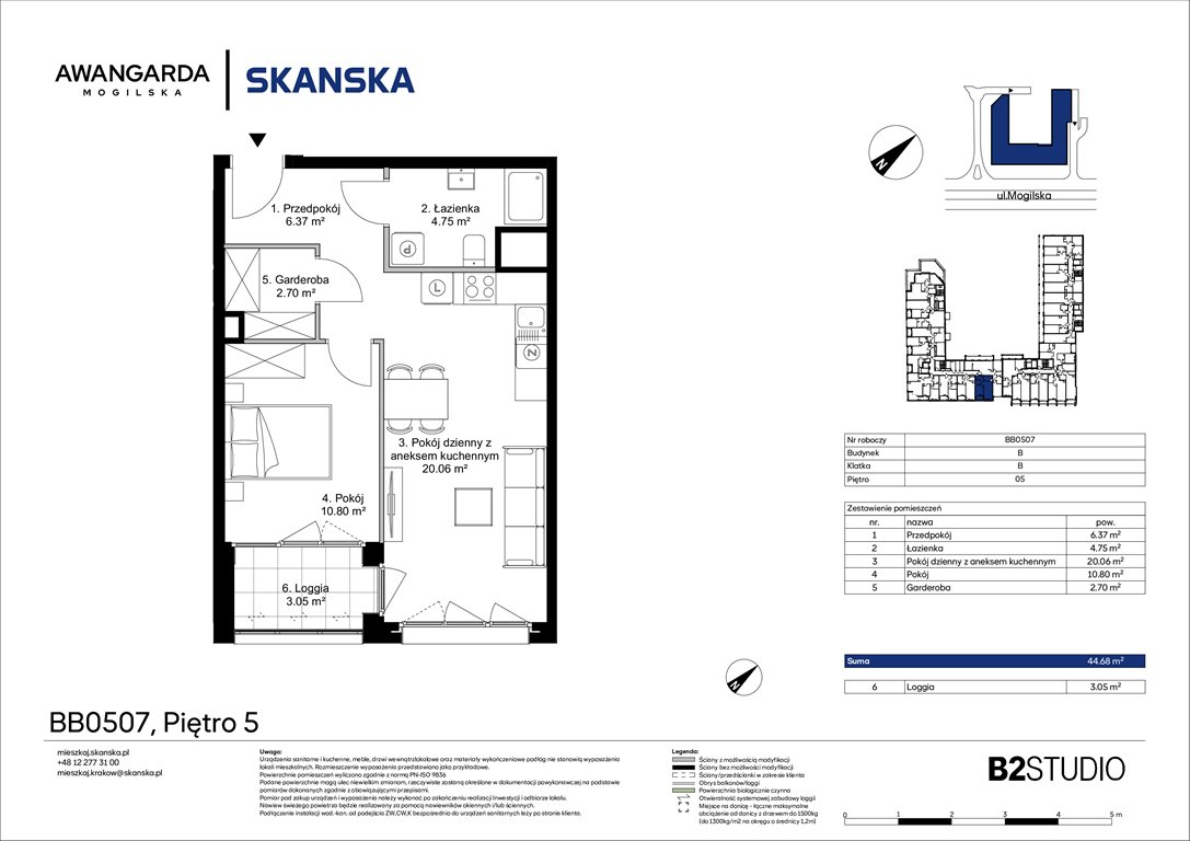 Nowe mieszkanie dwupokojowe Awangarda Mogilska Kraków, Prądnik Czerwony, Mogilska 126  45m2 Foto 1