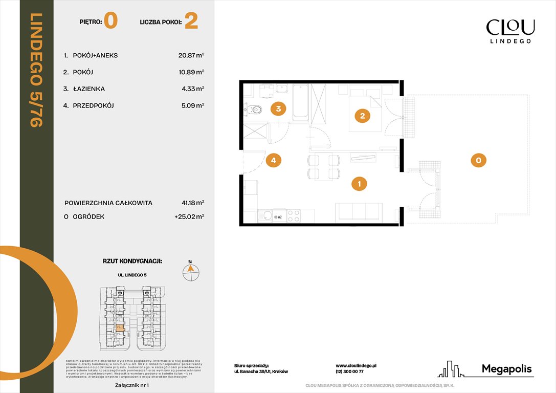 Nowe mieszkanie dwupokojowe Clou Lindego Kraków, Lindego 5  41m2 Foto 1