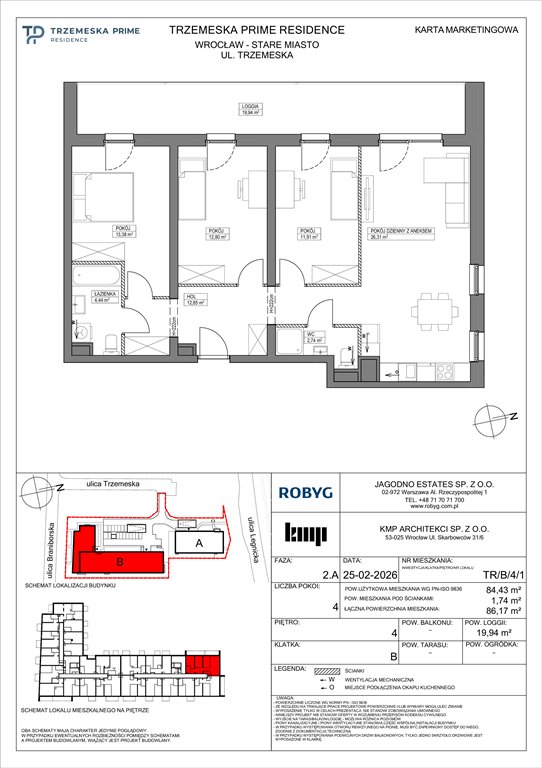 Nowe mieszkanie czteropokojowe  Trzemeska Prime Residence Wrocław, Stare Miasto, Trzemeska  84m2 Foto 1