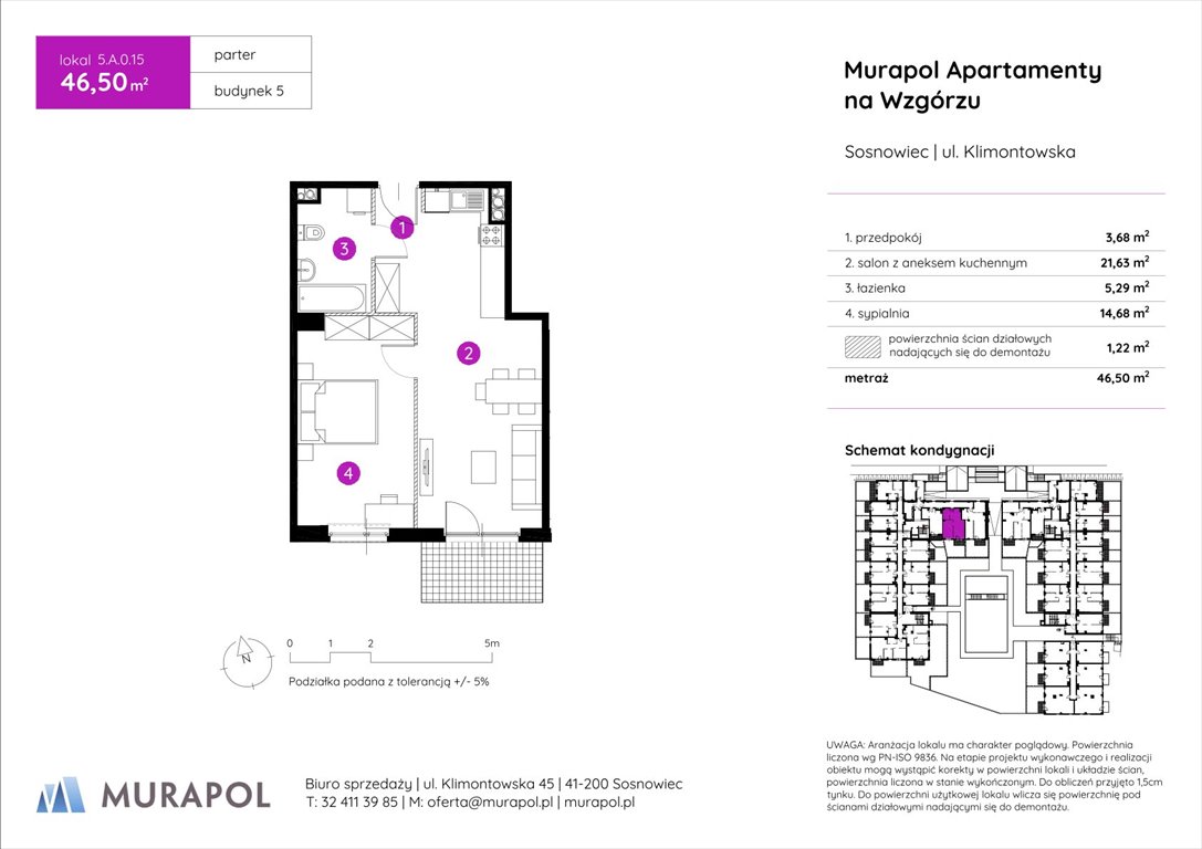 Nowe mieszkanie dwupokojowe Murapol Apartamenty na Wzgórzu Sosnowiec, ul. Klimontowska  47m2 Foto 1