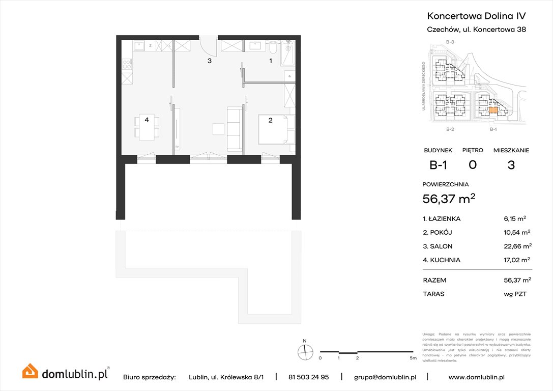 Nowe mieszkanie trzypokojowe Koncertowa Dolina Lublin, Choiny, Koncertowa  56m2 Foto 1