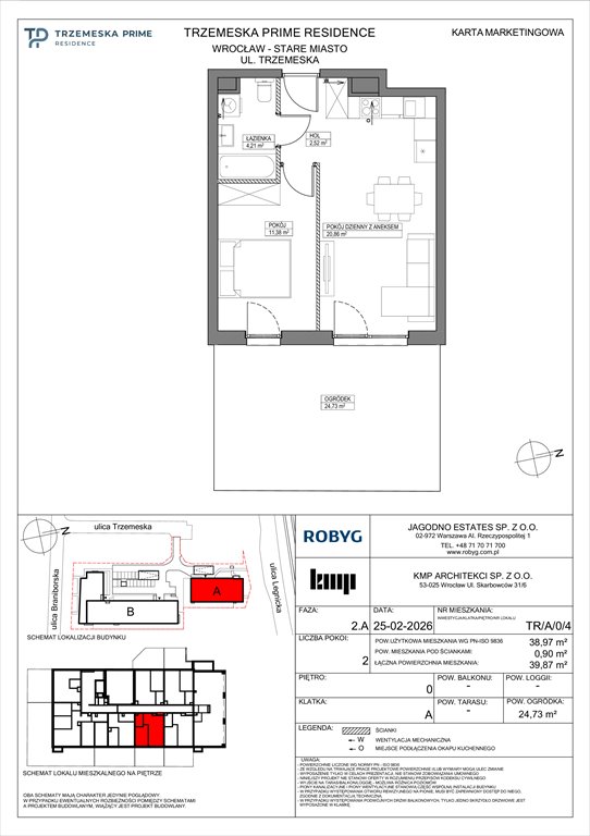 Nowe mieszkanie dwupokojowe Trzemeska Prime Residence Wrocław, Stare Miasto, Trzemeska  39m2 Foto 1