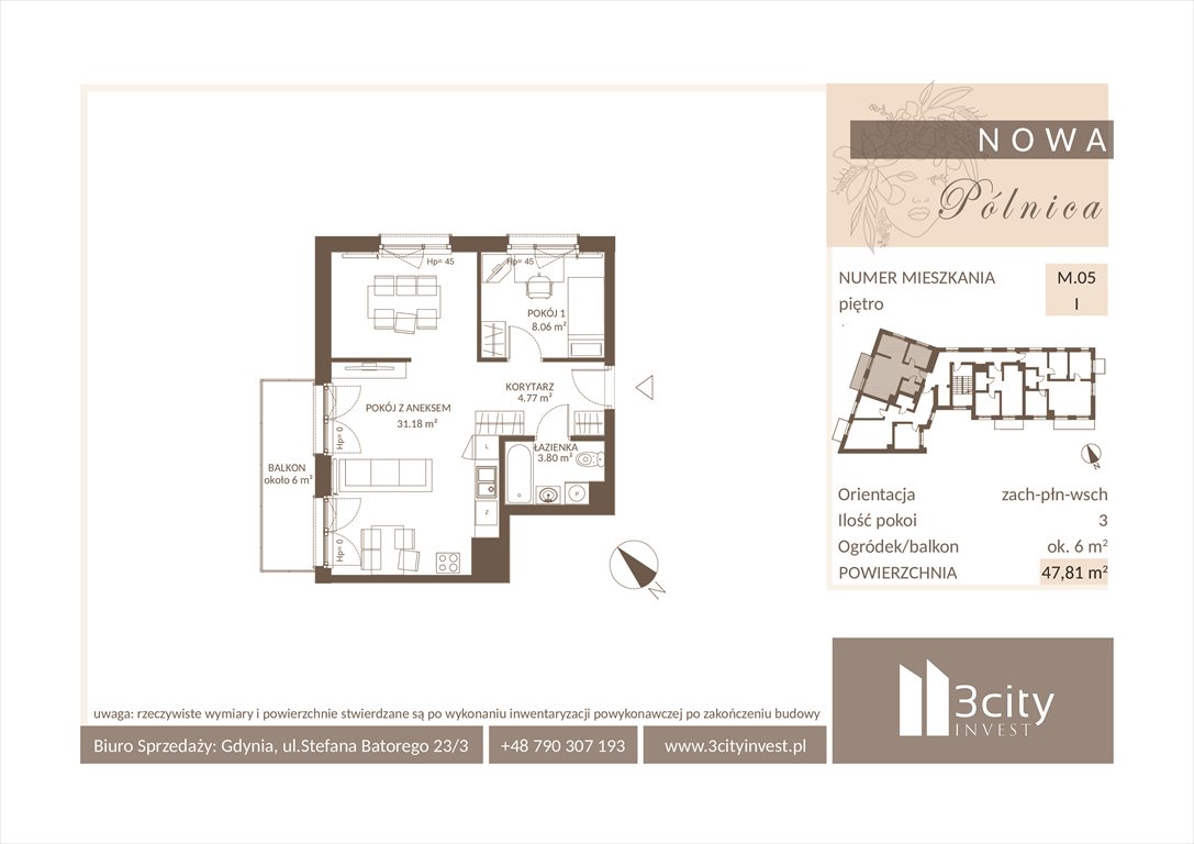 Nowe mieszkanie trzypokojowe NOWA PÓLNICA Gdańsk, Jasień, Pólnicy 4  48m2 Foto 1