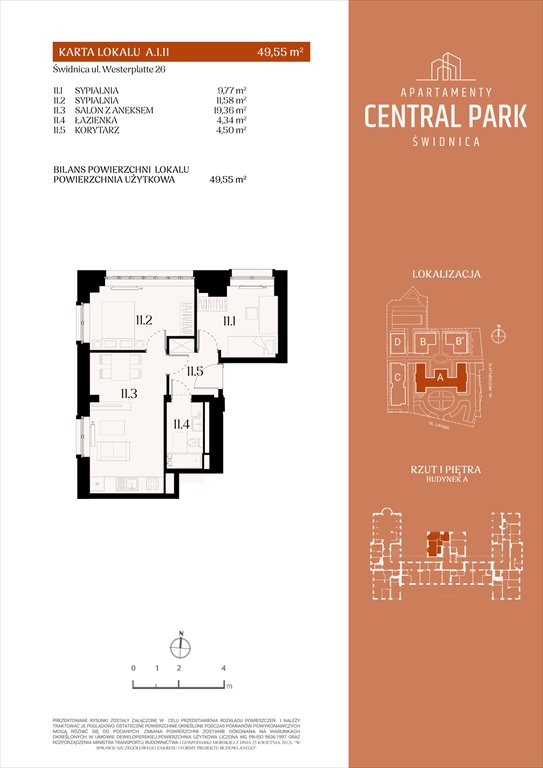 Nowe mieszkanie trzypokojowe Apartamenty Central Park Świdnica Świdnica, Lipowa 14  50m2 Foto 1