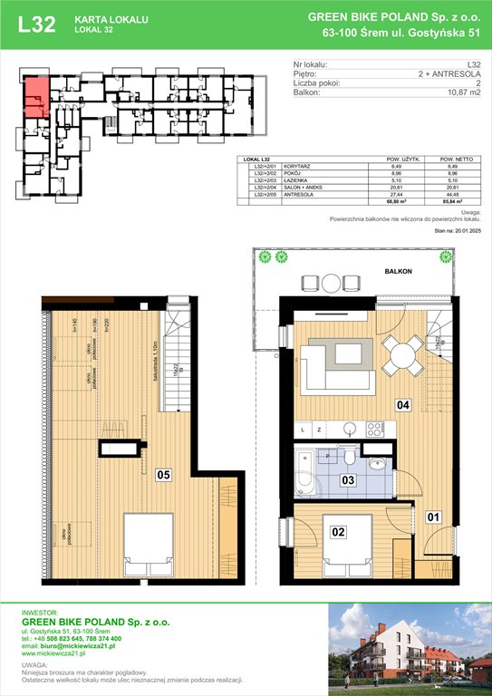 Nowe mieszkanie trzypokojowe Mickiewicza 21 Residence  Śrem, Mickiewicza 21C  69m2 Foto 1