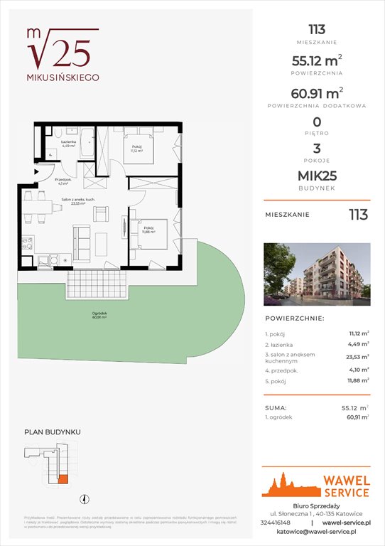 mieszkanie na sprzedaż 55m2 mieszkanie Katowice, Mikusińskiego 25