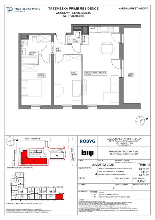 Nowe mieszkanie trzypokojowe Trzemeska Prime Residence Wrocław, Stare Miasto, Trzemeska  63m2 Foto 1