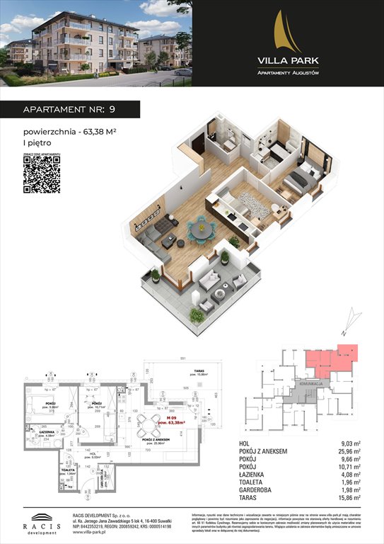 Nowe mieszkanie Villa Park - Bud D Augustów, Wypoczynkowa  63m2 Foto 1