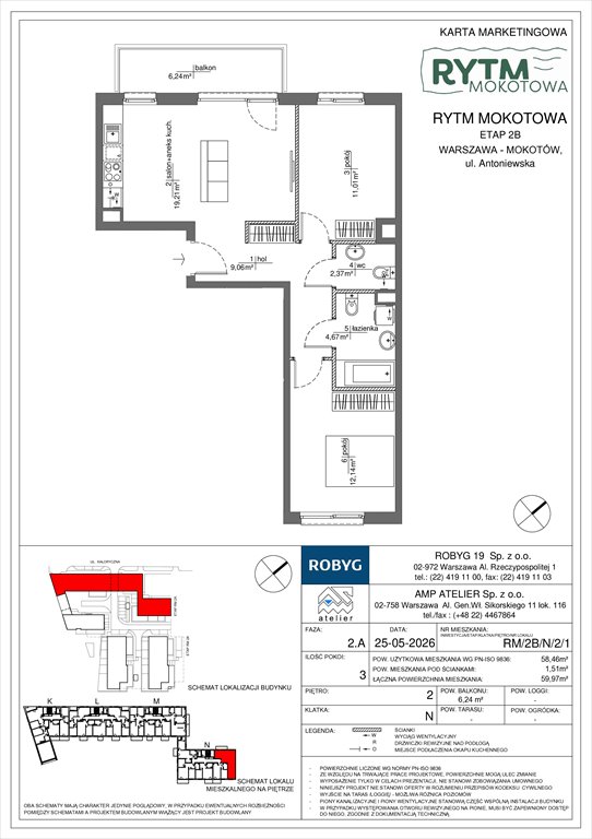 Nowe mieszkanie trzypokojowe Rytm Mokotowa Warszawa, Mokotów, Antoniewska 3B  58m2 Foto 1