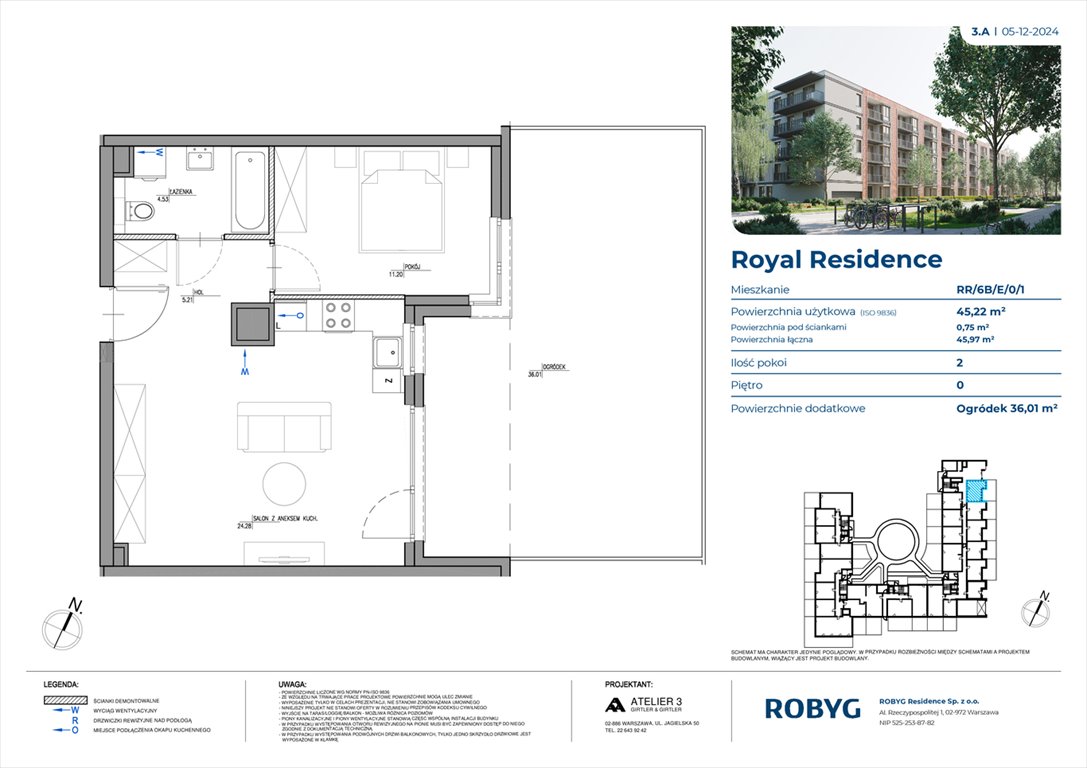 Nowe mieszkanie dwupokojowe Royal Residence Warszawa, Wilanów, Sarmacka  45m2 Foto 1