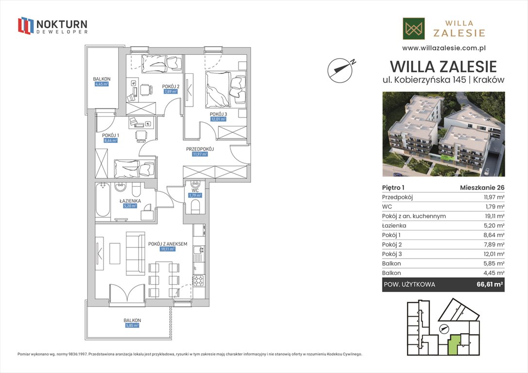 Nowe mieszkanie czteropokojowe  Willa Zalesie Kraków, Ruczaj, Kobierzyńska 145  67m2 Foto 1