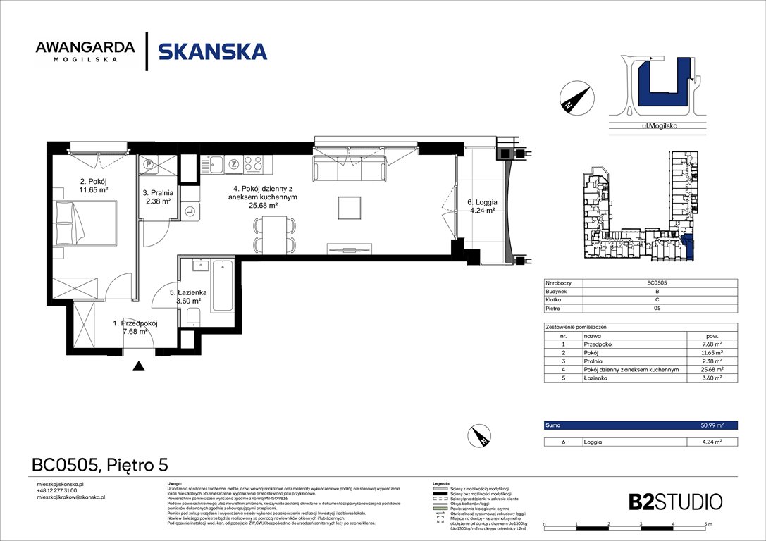 Nowe mieszkanie dwupokojowe Awangarda Mogilska Kraków, Prądnik Czerwony, Mogilska 126  51m2 Foto 1