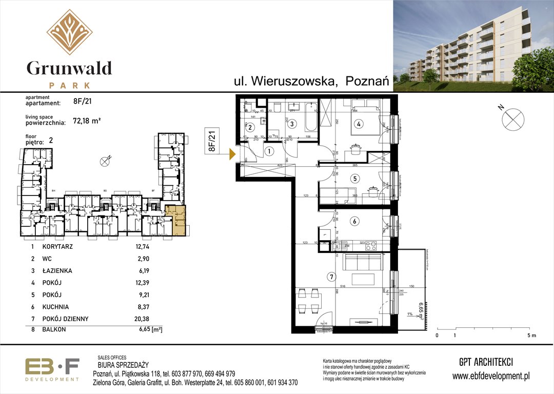 Nowe mieszkanie czteropokojowe  Grunwald Park - ul. Wieruszowska 8 Poznań, Grunwald, Wieruszowska 8  72m2 Foto 1