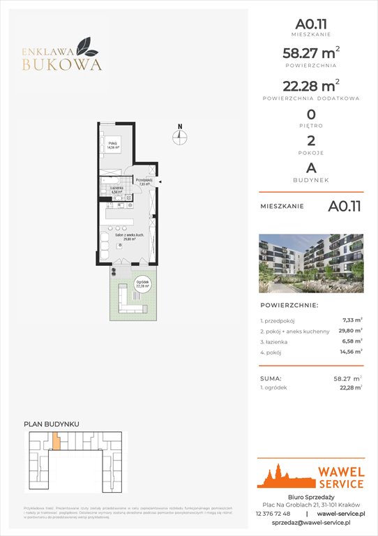 mieszkanie na sprzedaż 58m2 mieszkanie Podgórze, Bukowa 67