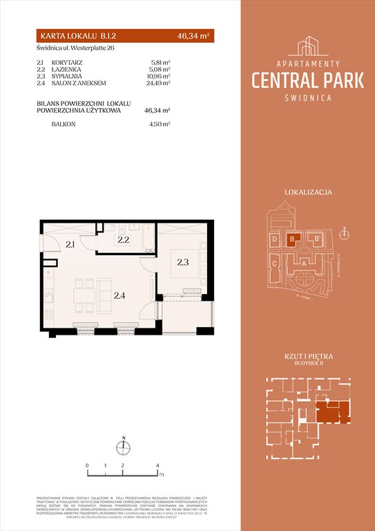 Nowe mieszkanie dwupokojowe Apartamenty Central Park Świdnica Świdnica, Lipowa 14  46m2 Foto 1