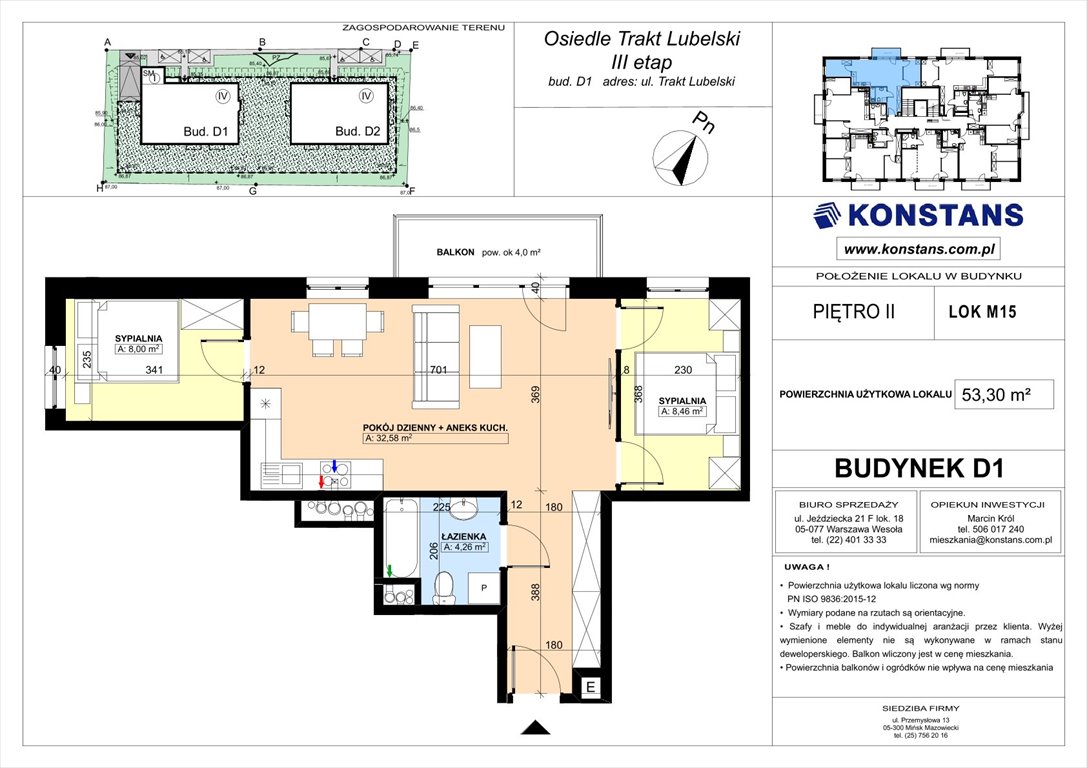 Nowe mieszkanie trzypokojowe TRAKT LUBELSKI Etap III Warszawa, Wawer, Trakt Lubelski 181 C i 181 D  53m2 Foto 1