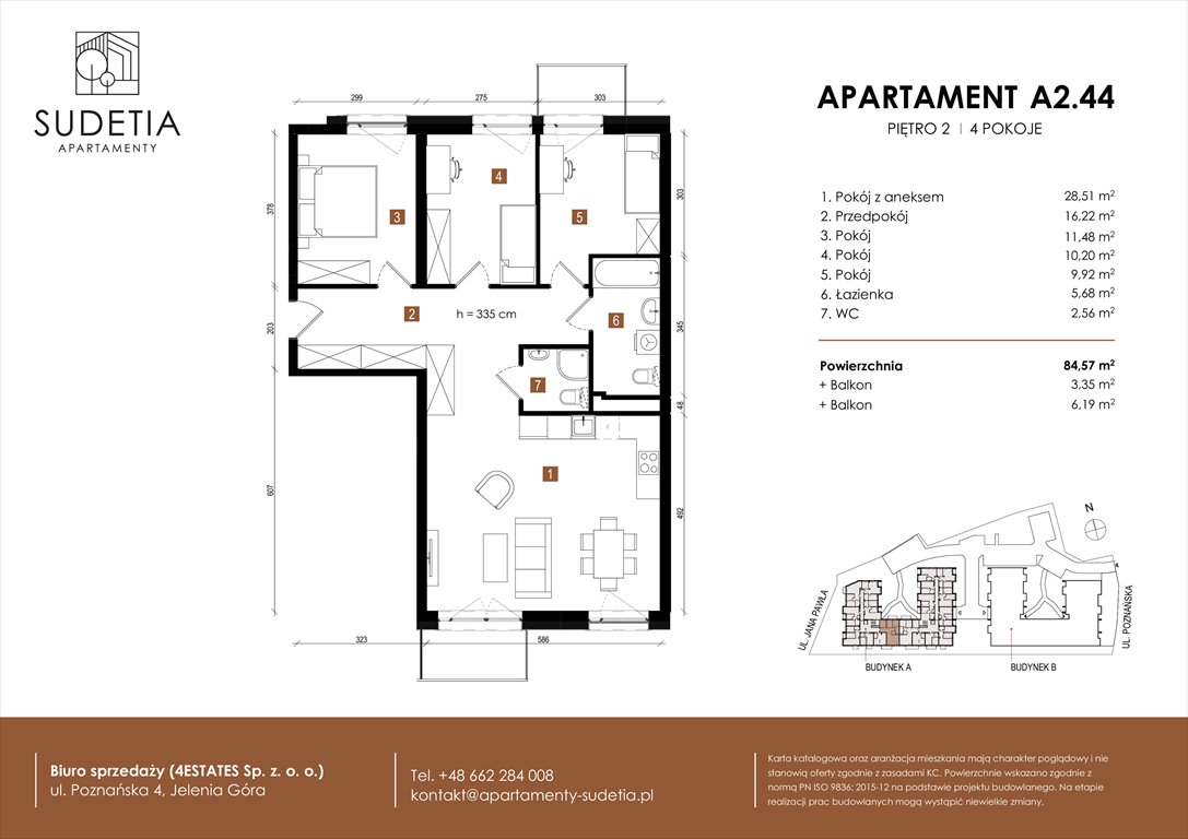 Nowe mieszkanie czteropokojowe  APARTAMENTY SUDETIA Jelenia Góra, POZNAŃSKA 4  85m2 Foto 1
