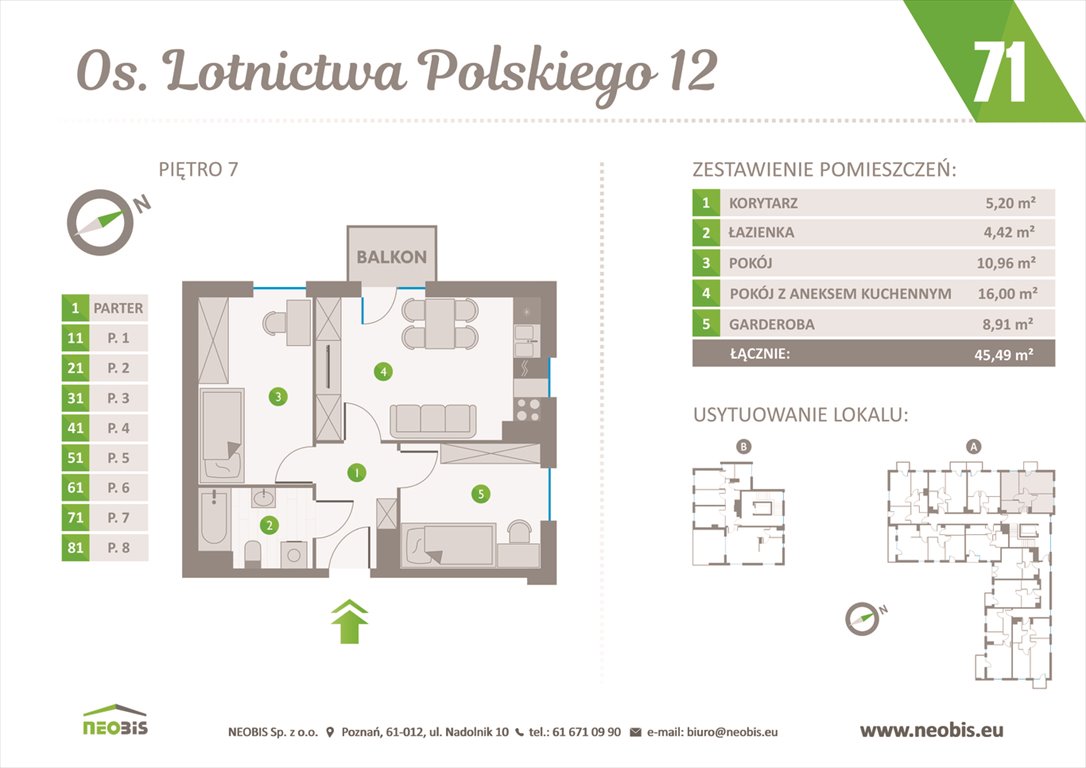 Nowe mieszkanie trzypokojowe OSIEDLE LOTNICTWA POLSKIEGO 12 W POZNANIU Poznań, Jeżyce, OS. LOTNICTWA POLSKIEGO 12  45m2 Foto 1