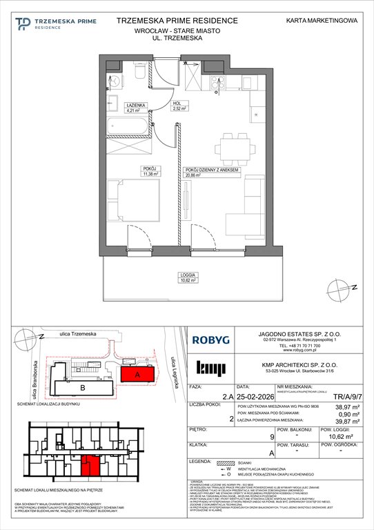 Nowe mieszkanie dwupokojowe Trzemeska Prime Residence Wrocław, Stare Miasto, Trzemeska  39m2 Foto 1