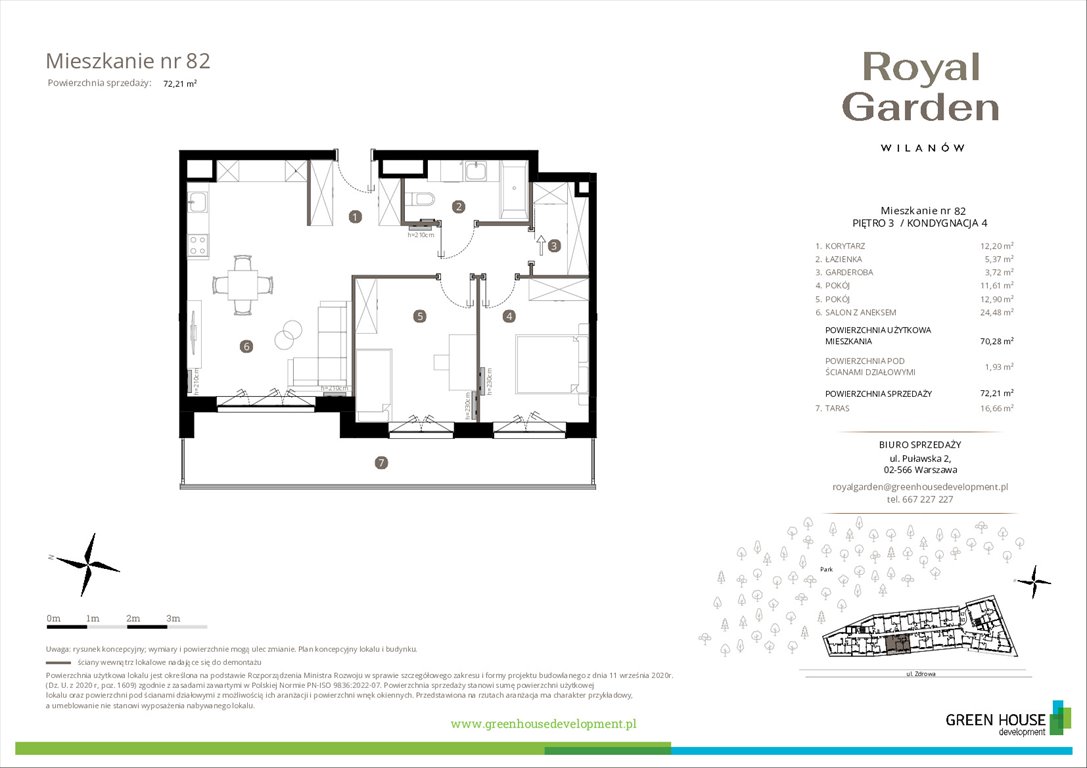 Nowe mieszkanie trzypokojowe Royal Garden Wilanów Warszawa, Wilanów, Zdrowa 2  70m2 Foto 1