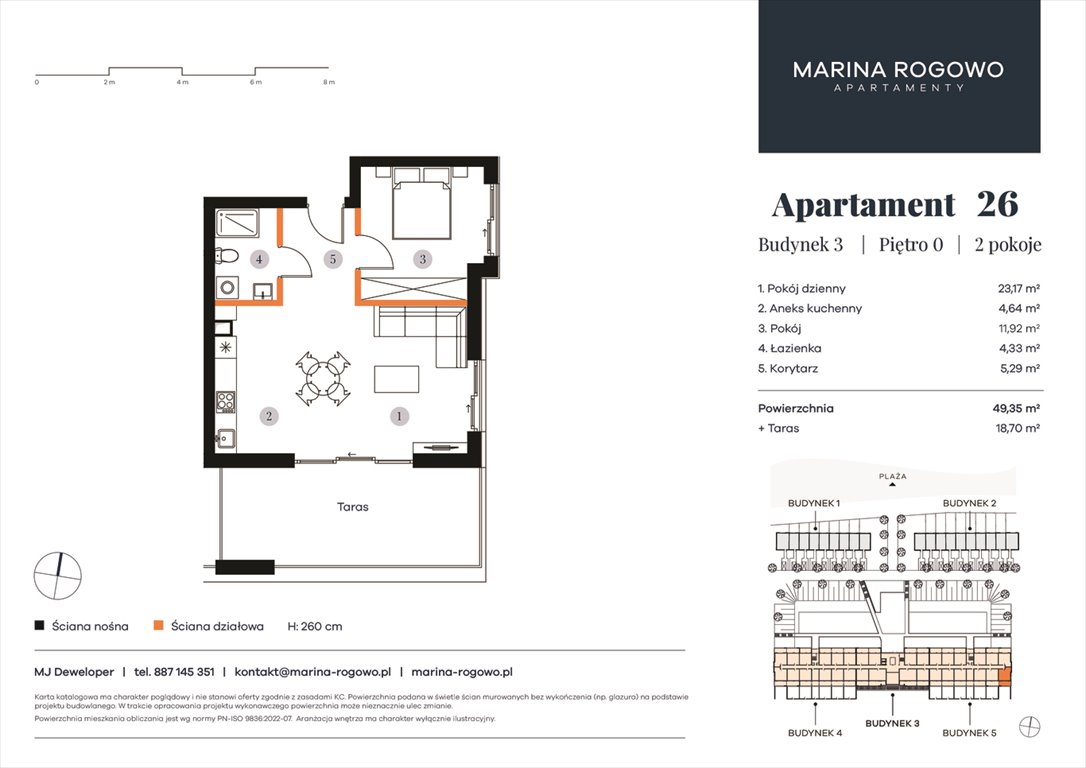 Nowe mieszkanie dwupokojowe APARTAMENTY MARINA ROGOWO Rogowo, Rogowo 65  38m2 Foto 1