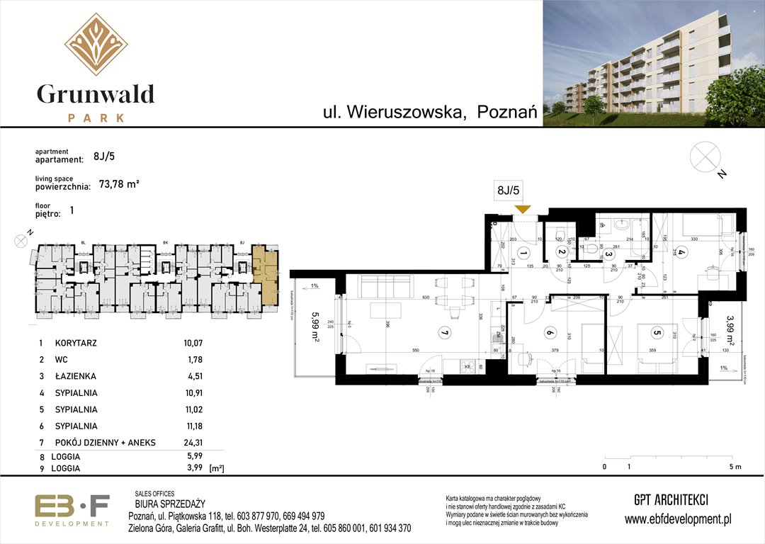 Nowe mieszkanie czteropokojowe  Grunwald Park - ul. Wieruszowska 8 Poznań, Grunwald, Wieruszowska 8  74m2 Foto 1