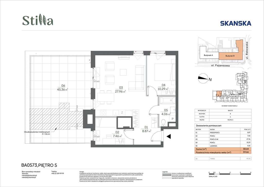 Nowe mieszkanie trzypokojowe Stilla Warszawa, Fajansowa 5  59m2 Foto 1