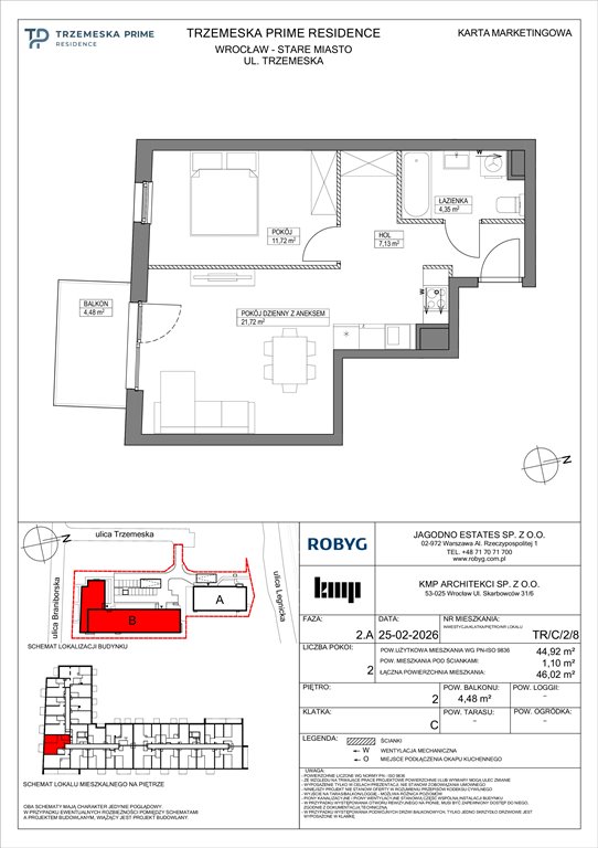 Nowe mieszkanie dwupokojowe Trzemeska Prime Residence Wrocław, Stare Miasto, Trzemeska  45m2 Foto 1