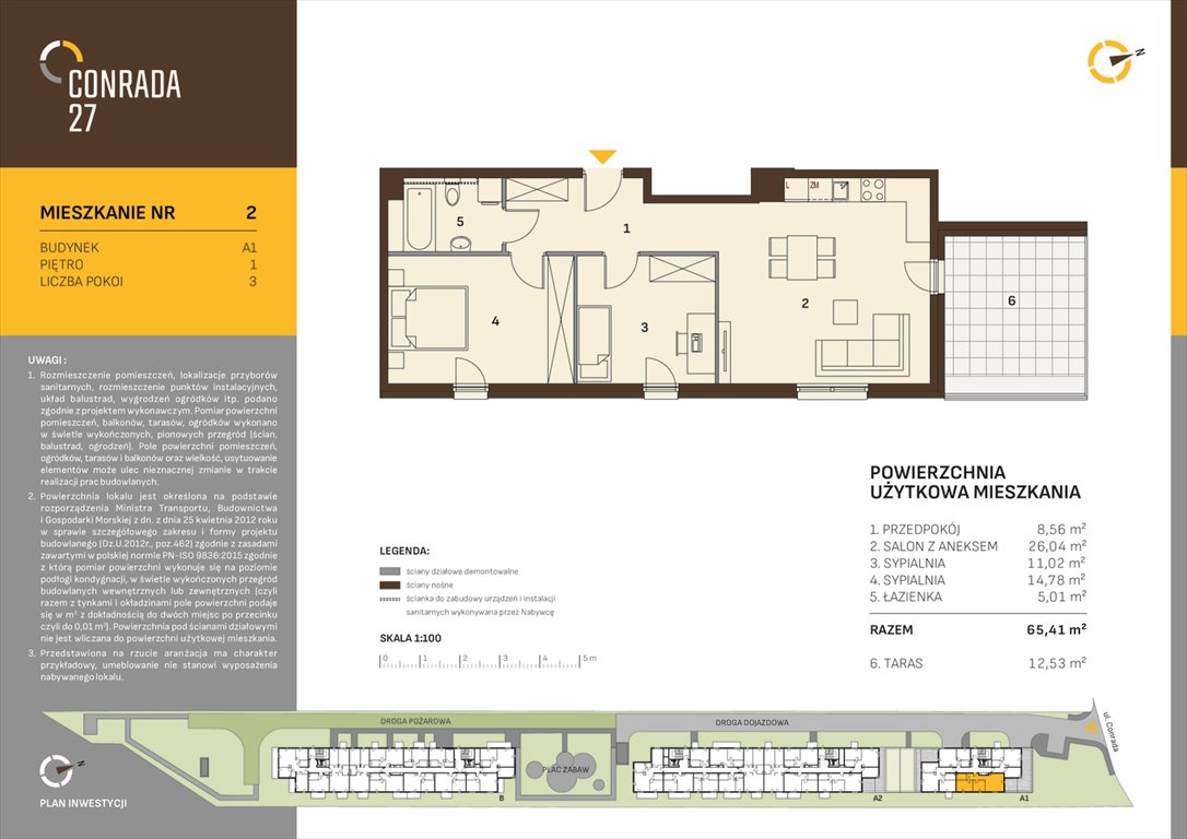 Nowe mieszkanie trzypokojowe CONRADA 27 Kraków, Prądnik Biały, Conrada 27  65m2 Foto 1