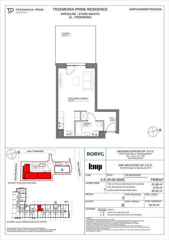 Nowa kawalerka Trzemeska Prime Residence Wrocław, Stare Miasto, Trzemeska  32m2 Foto 1
