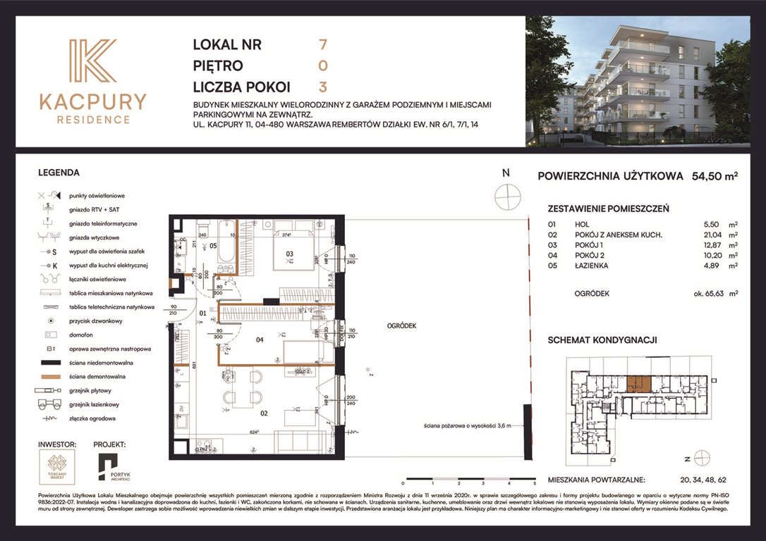 Nowe mieszkanie trzypokojowe Kacpury Residence Warszawa, Rembetów, Kacpury 11  55m2 Foto 1