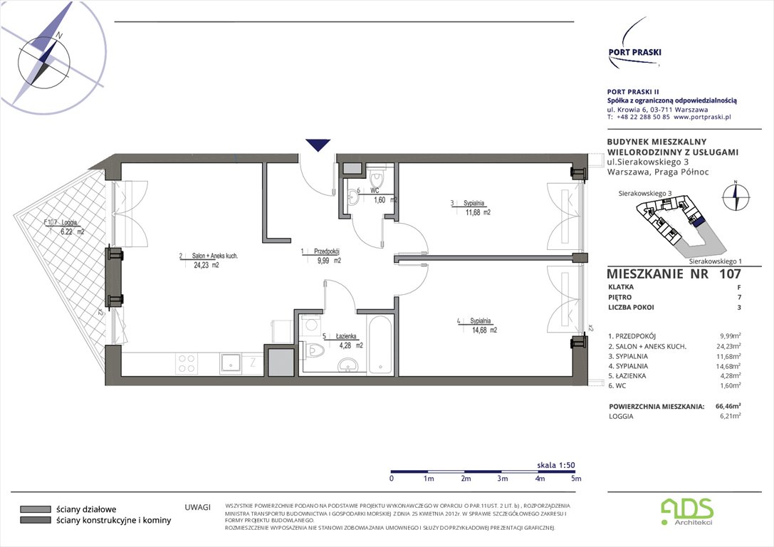 Nowe mieszkanie trzypokojowe Sierakowskiego 1 i 3 Warszawa, Praga - Północ, Sierakowskiego 1-3  67m2 Foto 1
