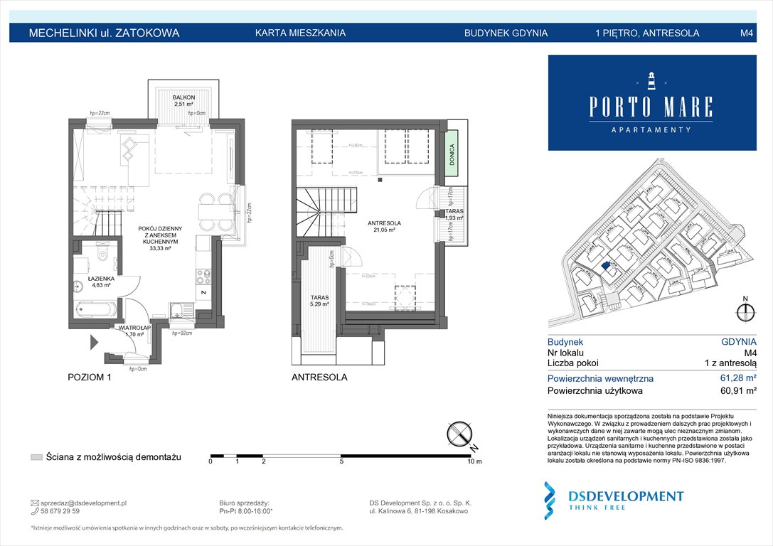 Nowe mieszkanie dwupokojowe Apartamenty Porto Mare Mechelinki, Zatokowa 6  61m2 Foto 1