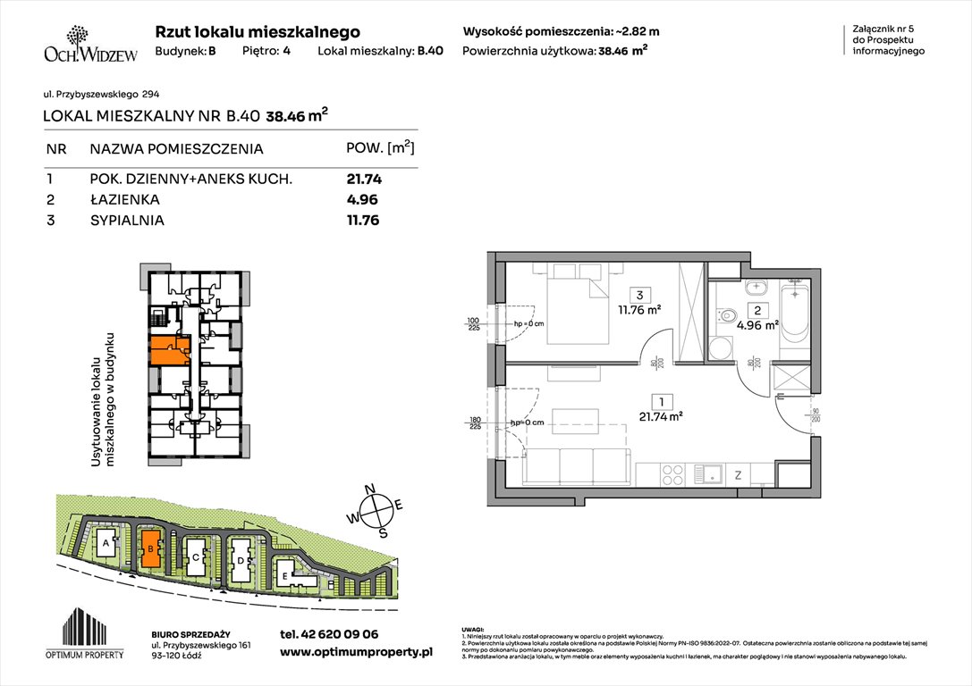Nowe mieszkanie dwupokojowe OchWidzew Łódź, Widzew, Przybyszewskiego 292-300  38m2 Foto 1