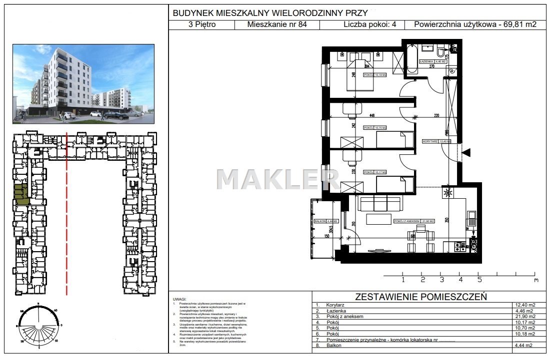 Mieszkanie czteropokojowe  na sprzedaż Bydgoszcz, Bartodzieje Małe  69m2 Foto 3